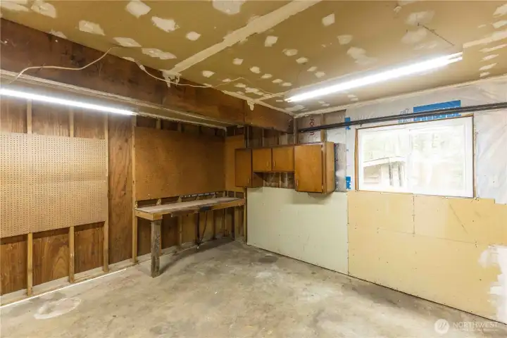 Workshop area of garage