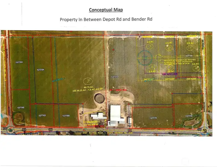 This map is a concept sketch of the potential for development opportunities. This tract of land consists of 9 parcels. The potential exists, with lot line adjustments to create 6 residential lots that can be sold individually. The sellers are currently working on an AG Short Plot. It will be approximately 1.5 acres and will include the house, 3,575 square foot commercial grade shop, 4000 square feet of storage space and a space for additional living area. This map is a concept sketch of the potential for development opportunities. This tract of land consists of 9 parcels. The potential exists, with lot line adjustments to create 6 residential lots that can be sold individually. The sellers are currently working on an AG Short Plot. It will be approximately 1.5 acres and will include the house, 3,575 square foot commercial grade shop, 4000 square feet of storage space and a space for additional living area.