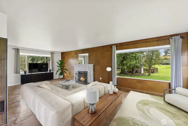 Virtually staged living room