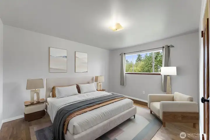 Virtyally staged bedroom