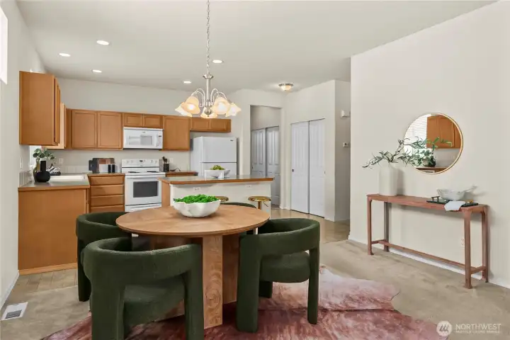 Bright and spacious dining area