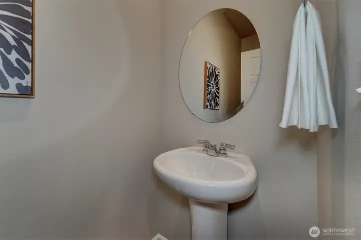 Downstairs powder room.