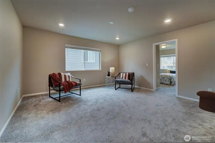 Large oversized lot is spacious for couches and TV, desks, or cartwheels - seriously.