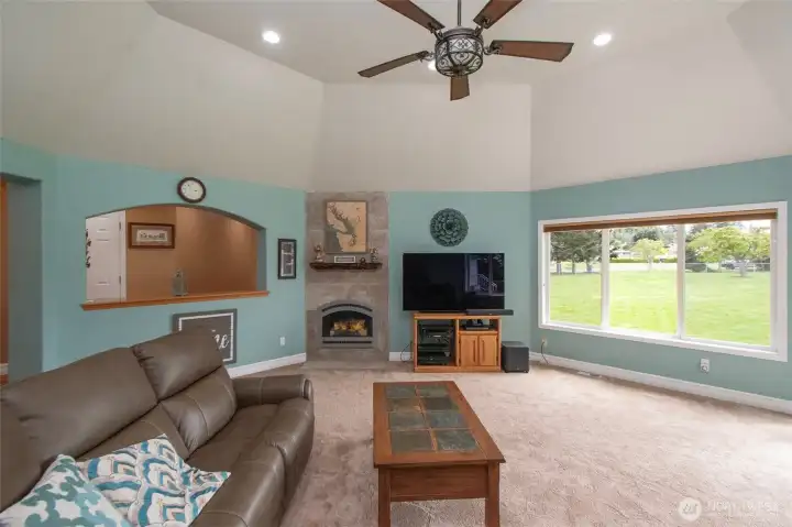 Cozy propane fireplace
