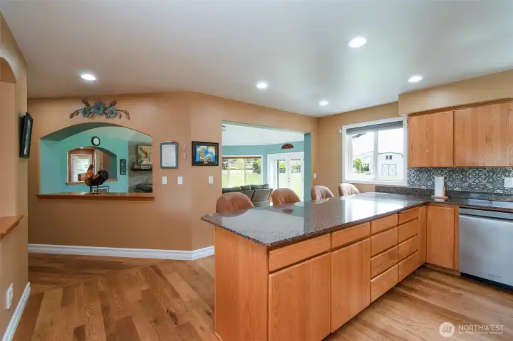 Kitchen is convenient to the Great Room