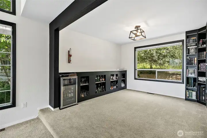 Dining room built in bar space.