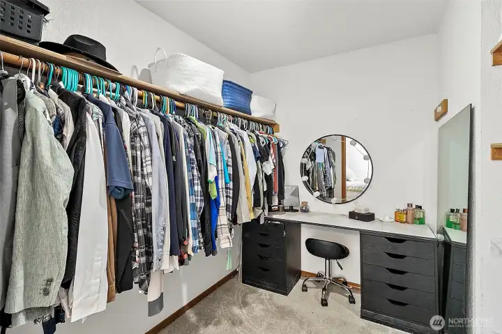 Walk in primary closet.