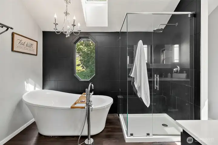 5-piece spa inspired primary bathroom.