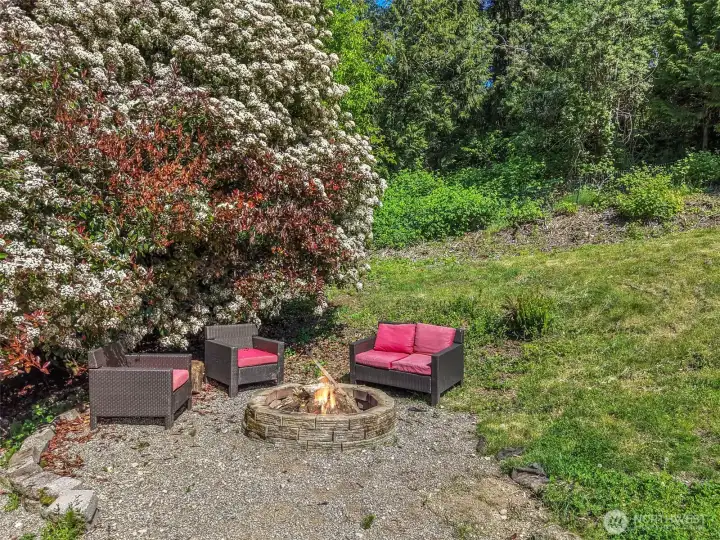 Outdoor firepit space.