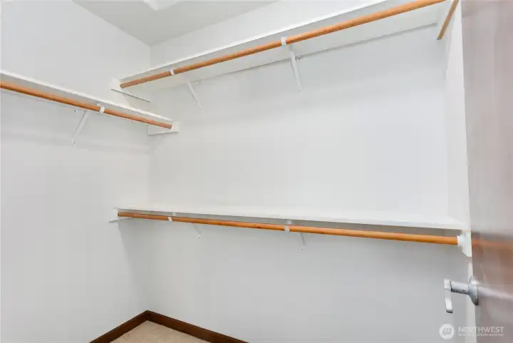 Large walk in closet of primary