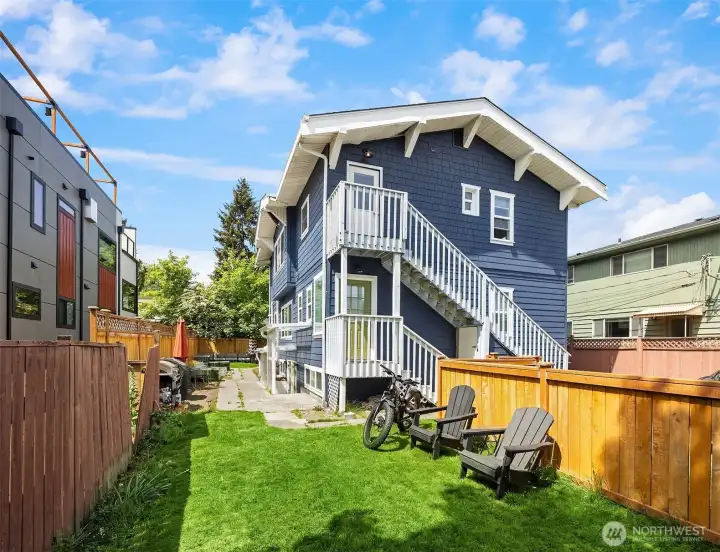 Side yard with garden space Side yard with garden space