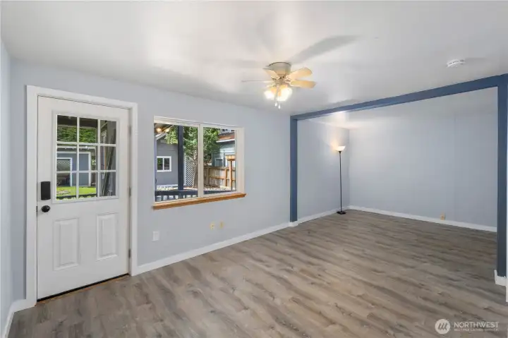 2nd bedroom with exit to back deck/patio