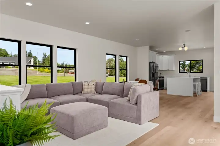 Open living room, entrance on the left