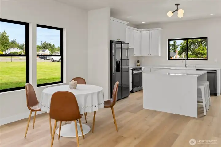 Dining room towards kitchen