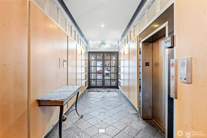 Mid-century inspired common areas