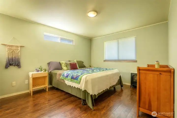 Spacious primary bdrm easily fits a king and still feels roomy. Spacious primary bdrm easily fits a king and still feels roomy.