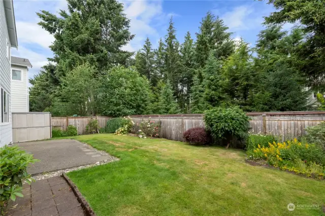 The perfect yard, nice patio, not too big and definitely not too small