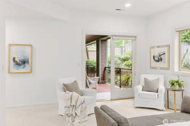 French doors from the primary out to the covered porch.