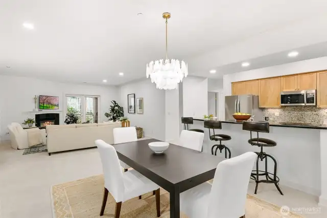 Dining room gives you ample space to dine and entertain.