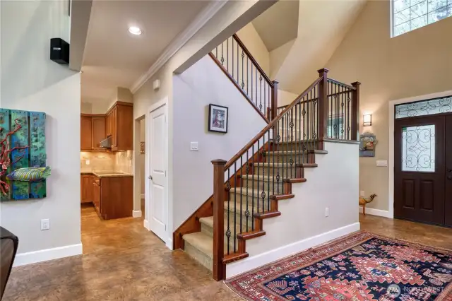 Stairway up to the second level.