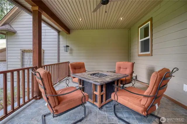 Cozy seating area on the back porch.