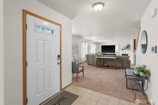 Looking towards the entertainment sized living room from the home office.