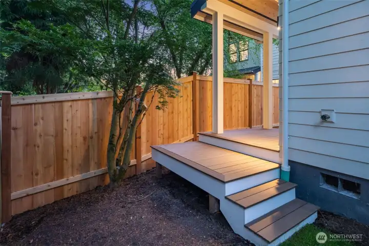 Enjoy morning coffee or summer barbeques on the patio with lush forest views.