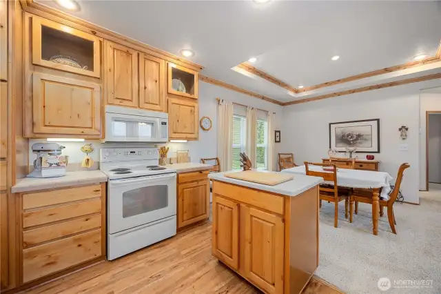 Very functional kitchen with lots of storage space.