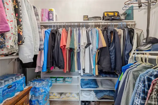 Ample room in the walk in closet off of Main bedroom.