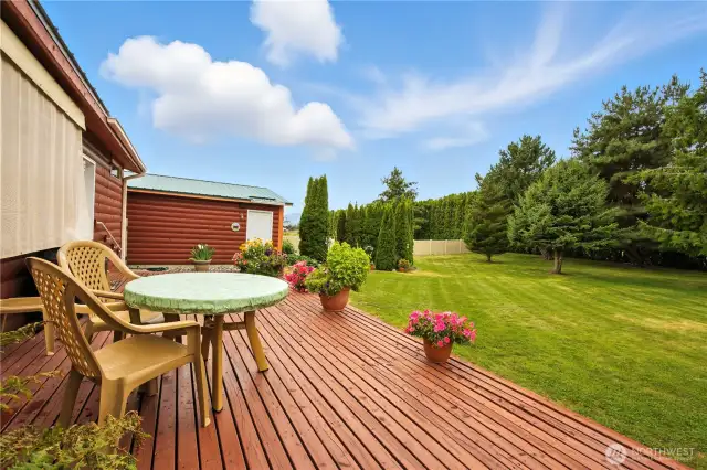 There is a canopy the rolls from the roof area to protect from days that are too sunny!