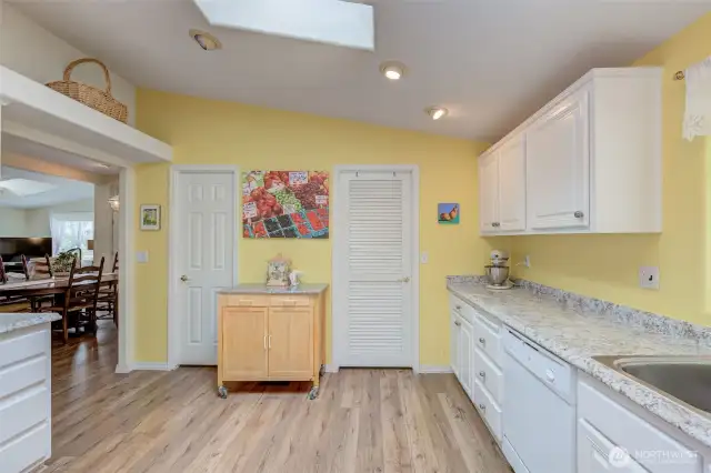 Left door is a Walk-In Pantry. Right door leads through the utility room to the Garage!
