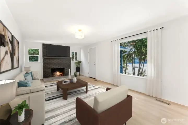 Virtually staged Living Room
