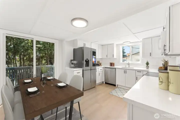 Refrigerator and furniture are virtually staged