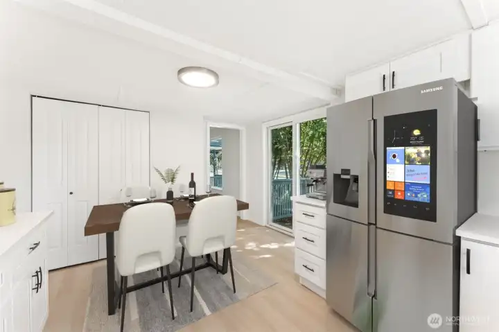 Refrigerator is Virtually Staged. A new refrigerator has been installed.