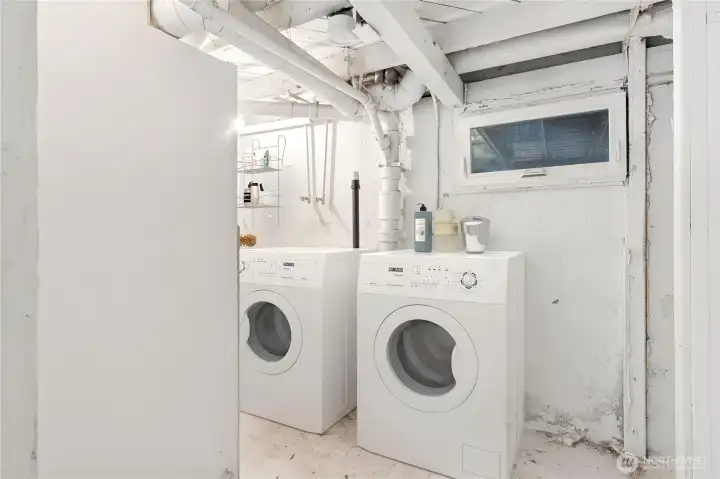 Laundry Room concept. Washer/Dryer are virtually staged