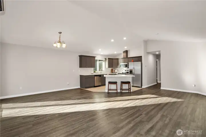 Living Room, Dining Area, open to the Kitchen