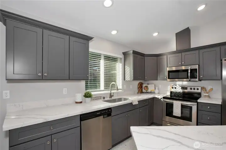 lots of cabinets for storage