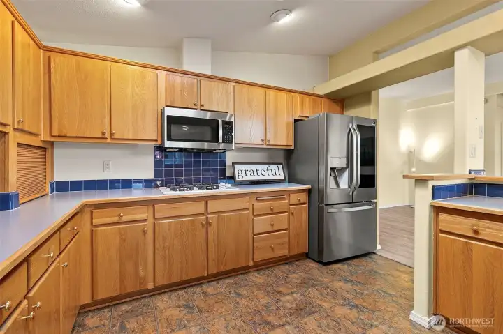 Stainless steel appliances give a modern look