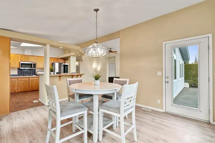 Dining room is right off the kitchen