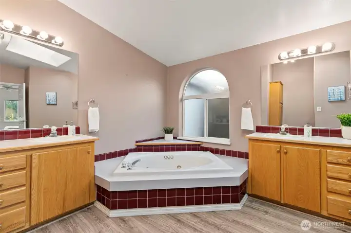 Spend time soaking your cares away in this jetted garden size tub.