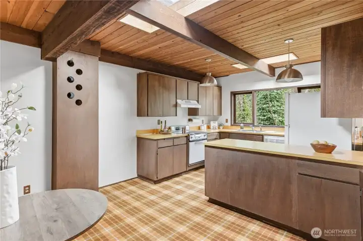 The kitchen is very spacious with room for a breakfast nook.