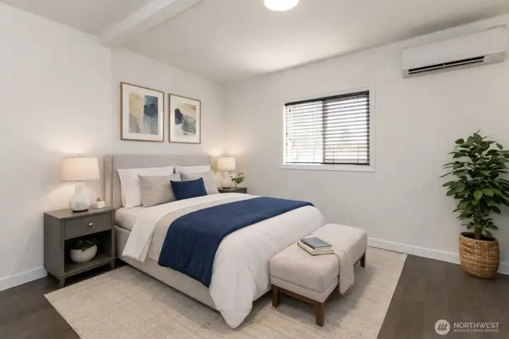 Virtually staged second bedroom
