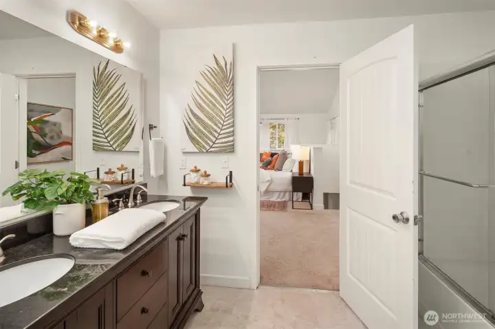 Looking back into the primary space from the door to the deck.