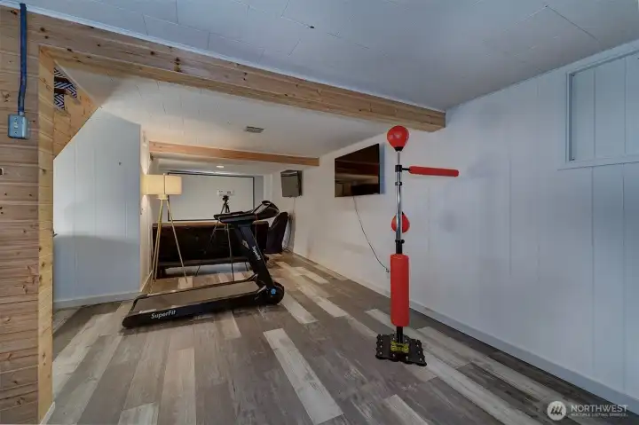 Currently being used as a home gym and media room.