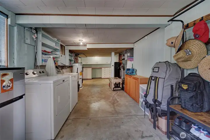 Out to the utility room where there is plenty of storage
