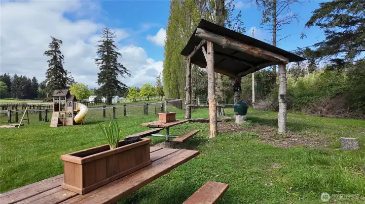 Lovely outdoor tables and Pergola