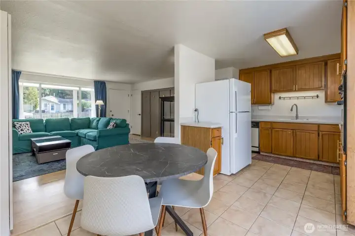Easy flow between dining and living areas