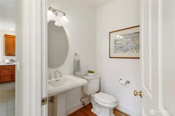 Downstairs powder room.