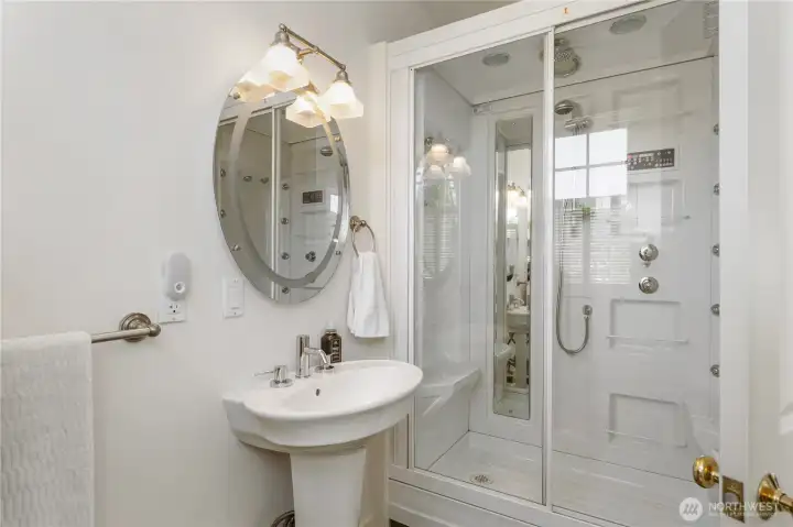 Steam shower.
