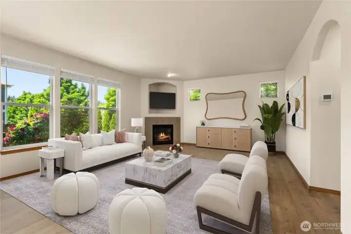 Virtually Staged Great Room.